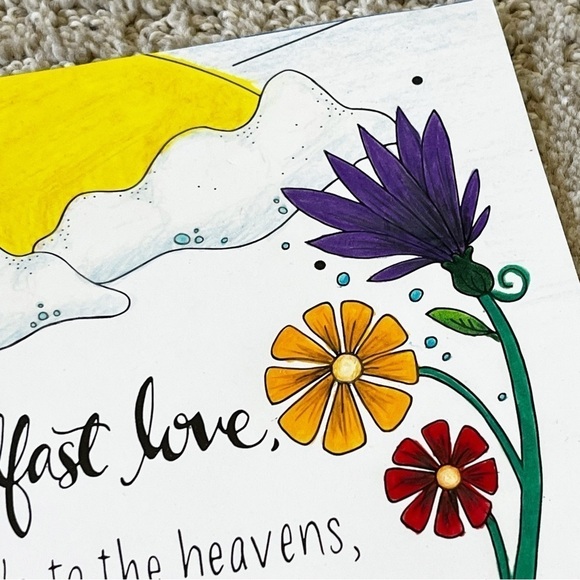 Psalm 36:5 Art Print Your Steadfast Love O Lord Bible Scripture Wall Decor ESV - Picture 4 of 12